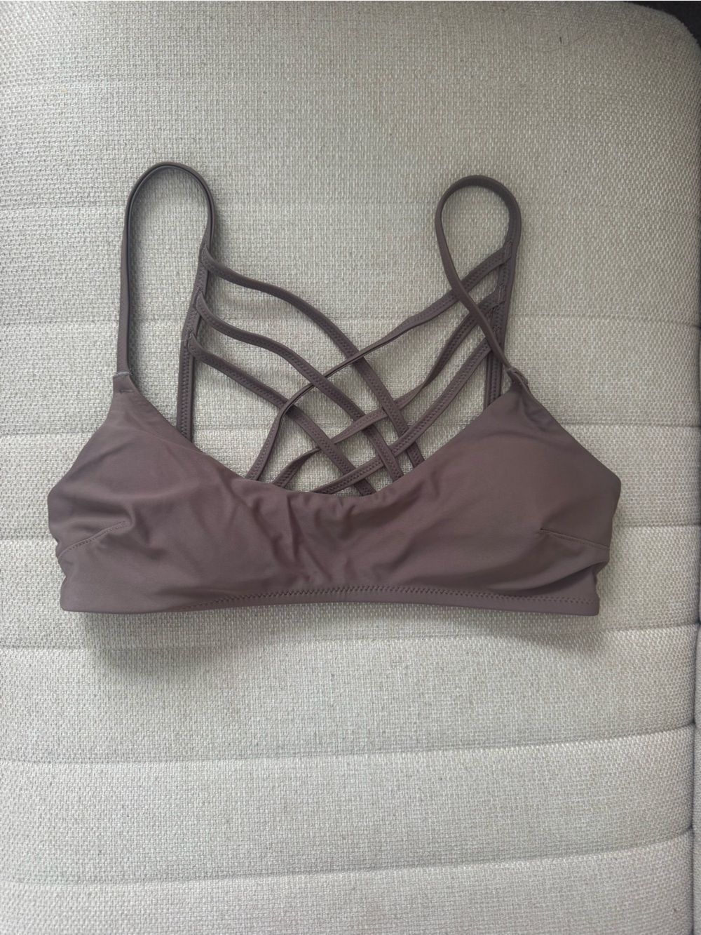 aerie Dusty Mauve Bikini Top with Lattice Back